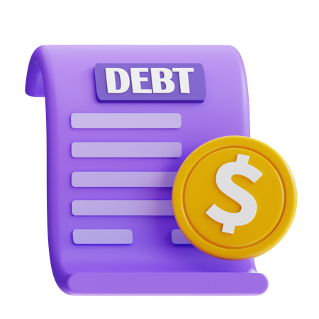 Debt Bill Payment  3D Icon