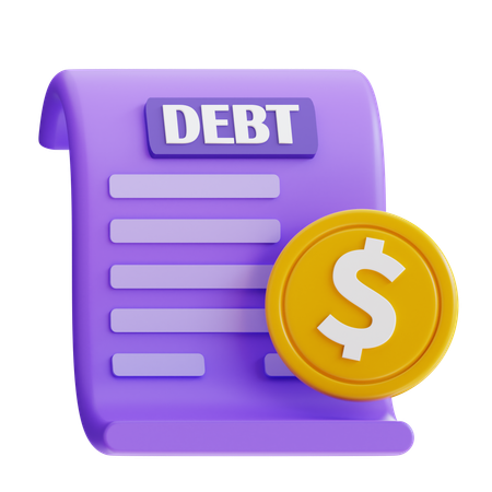 Debt Bill Payment  3D Icon