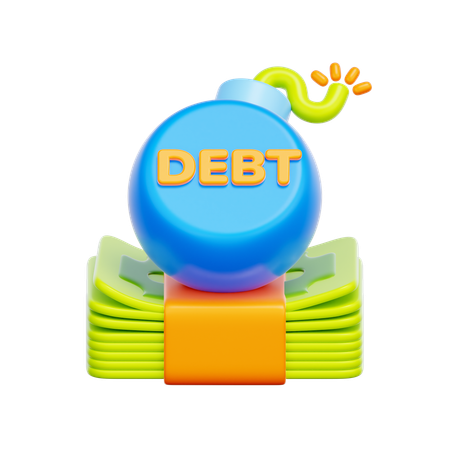 Debt Bomb Finance  3D Icon