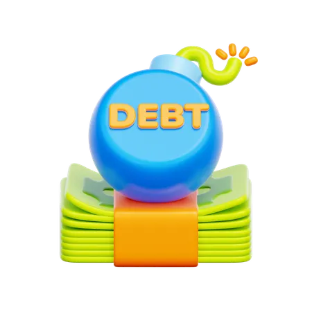 Debt Bomb Finance  3D Icon