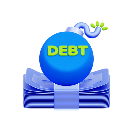 Debt Bomb Finance  3D Icon