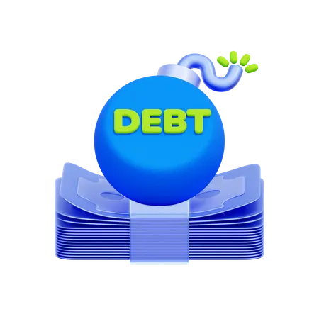 Debt Bomb Finance  3D Icon