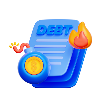 Debt Crisis Bomb  3D Icon