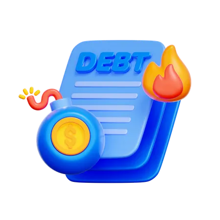 Debt Crisis Bomb  3D Icon