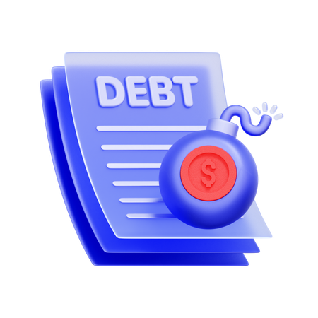 Debt Crisis Bomb  3D Icon