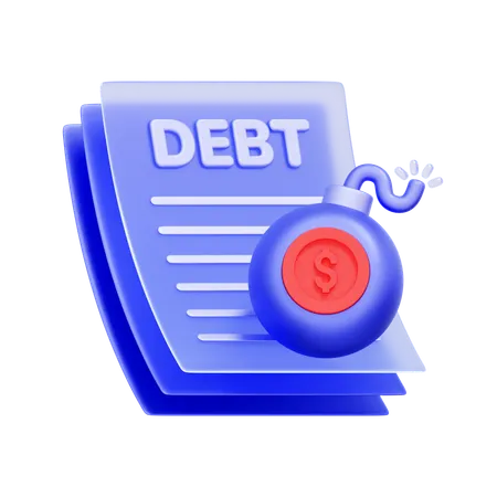 Debt Crisis Bomb  3D Icon