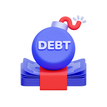 Debt Crisis Bomb  3D Icon