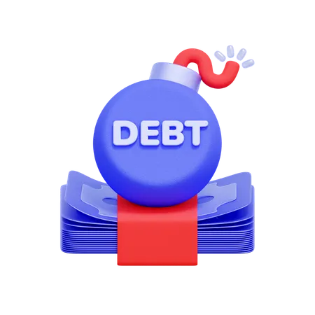 Debt Crisis Bomb  3D Icon