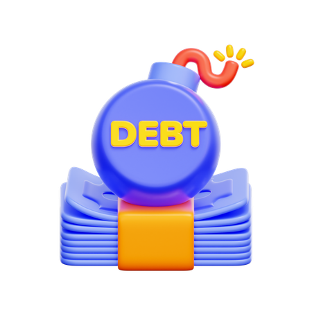 Debt Crisis Bomb  3D Icon