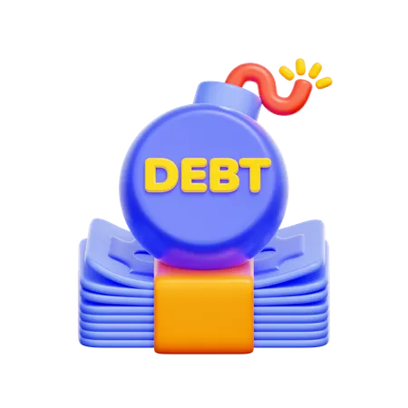 Debt Crisis Bomb  3D Icon