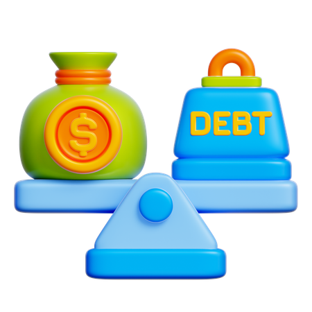 부채 관리  3D Icon