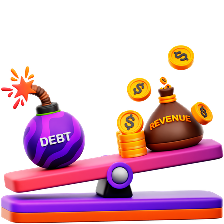 Debt Revenue Balance  3D Icon