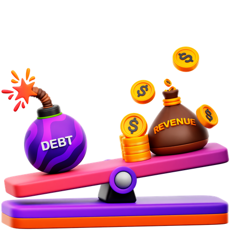 Debt Revenue Balance  3D Icon