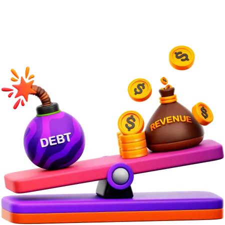 Debt Revenue Balance  3D Icon
