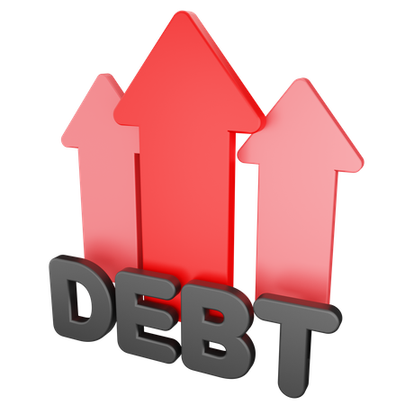 Debt Up Recession  3D Icon