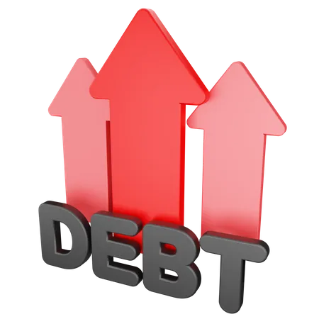 Debt Up Recession  3D Icon