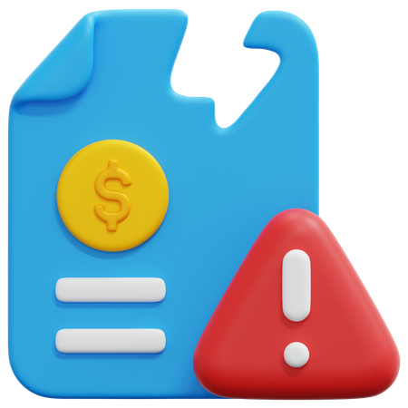 Debt Warning  3D Icon