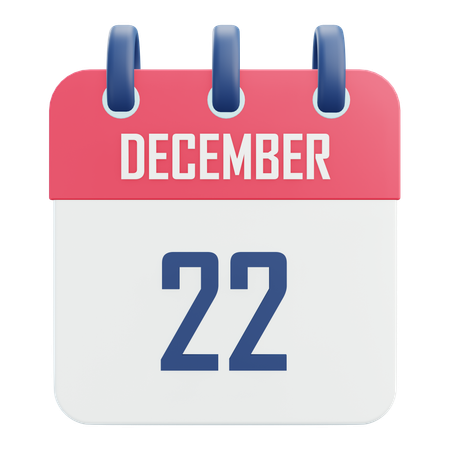 December 22  3D Icon