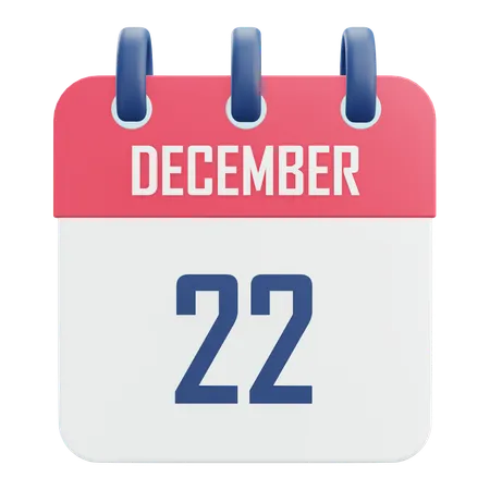 December 22  3D Icon