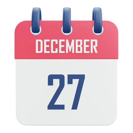 December 27  3D Icon