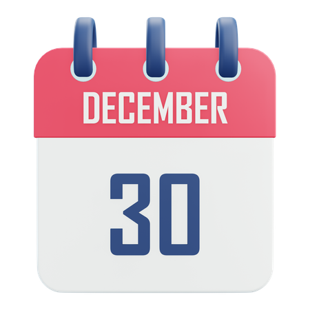 December 30  3D Icon