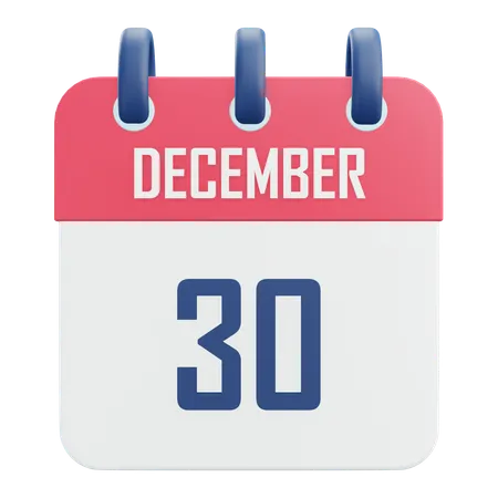 December 30  3D Icon