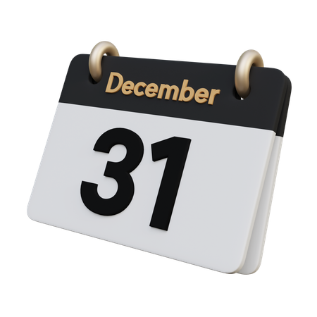 December 31 Calendar  3D Icon