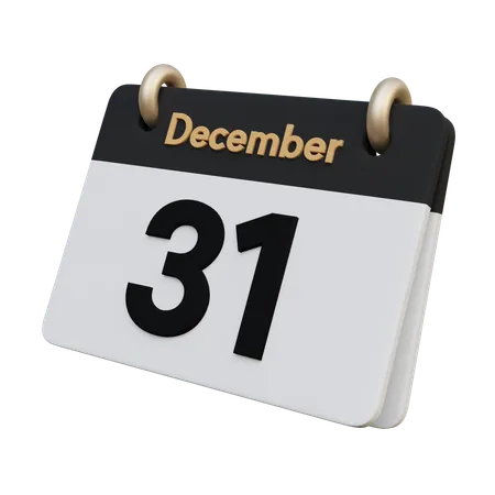 December 31 Calendar  3D Icon