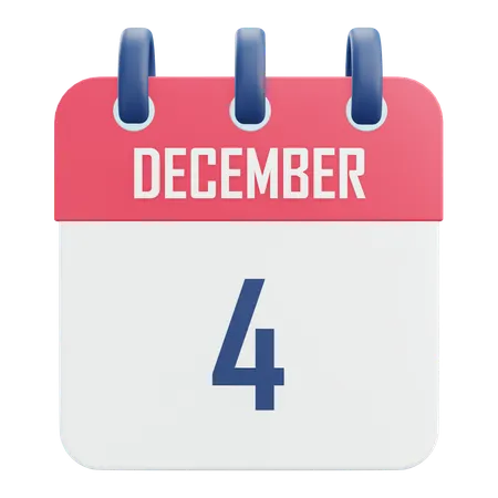 3 D Icon December Date Calendar Illustration Concept Icon Render 3D Icon