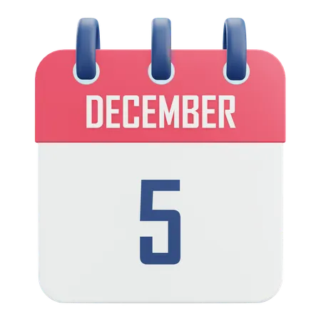 3 D Icon December Date Calendar Illustration Concept Icon Render 3D Icon