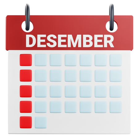 December Calendar  3D Icon