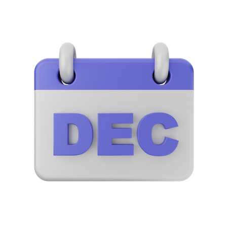 December Calendar  3D Icon