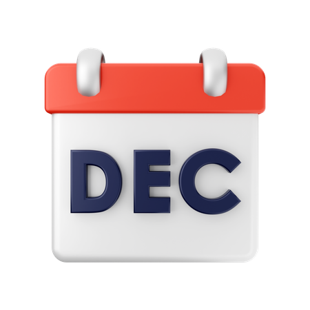 December Calendar 3D Illustration