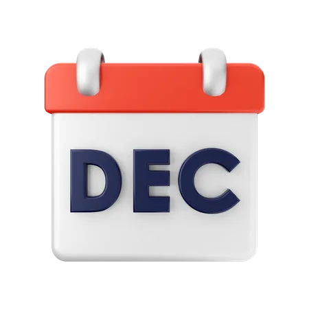 December Calendar 3D Illustration