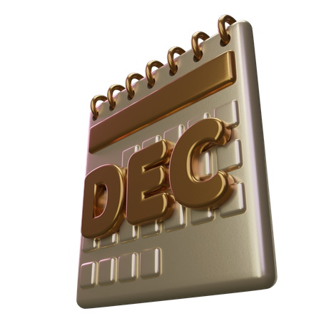 December Month Calendar  3D Icon