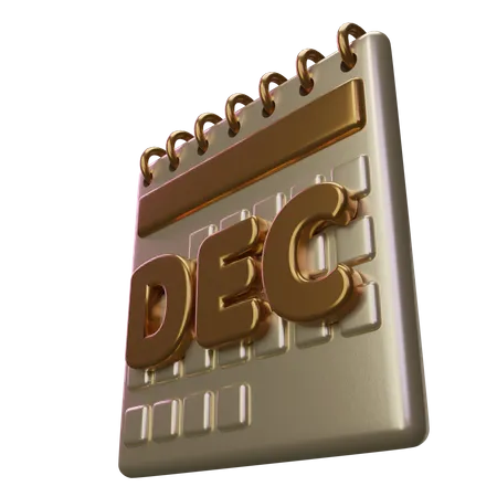 December Month Calendar  3D Icon