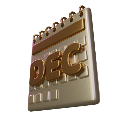 December Month Calendar 3D Icon
