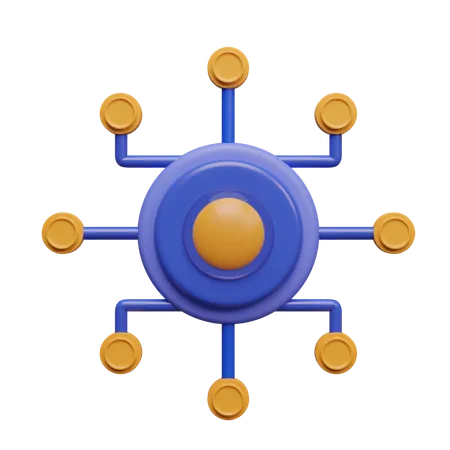 Decentralization  3D Icon