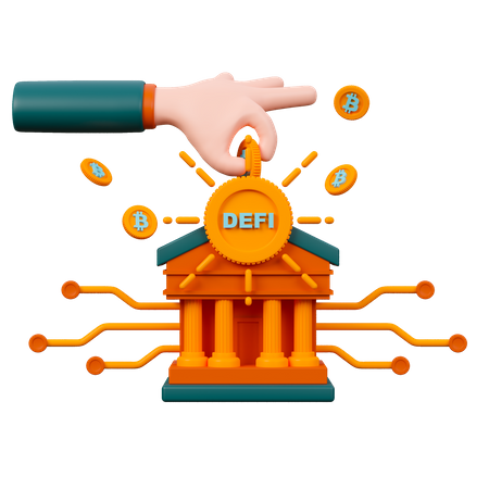 Decentralization Finance  3D Icon