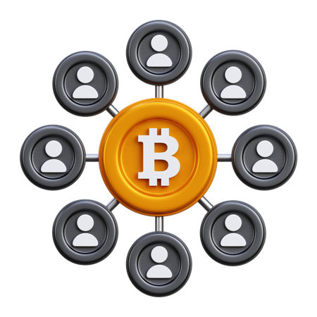Decentralized Bitcoin  3D Icon