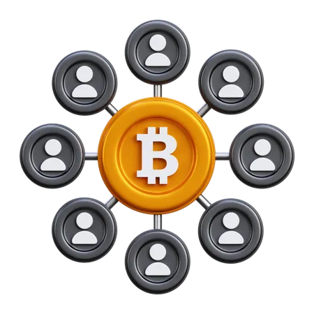Decentralized Bitcoin  3D Icon