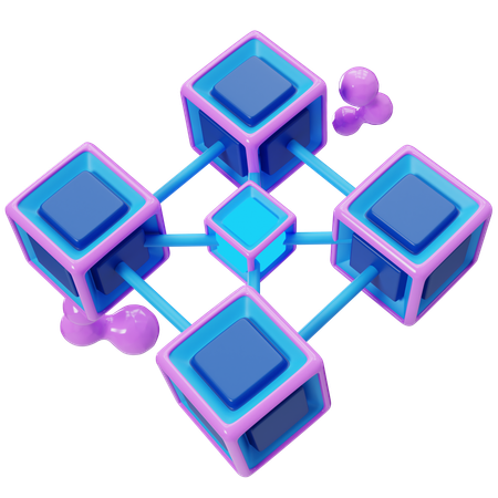 Decentralized Blockchain Network Concept  3D Illustration