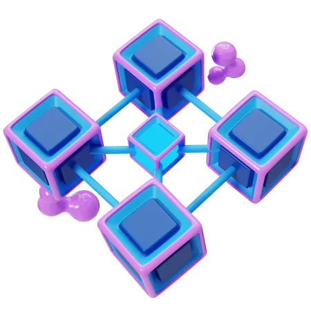 Decentralized Blockchain Network Concept  3D Illustration