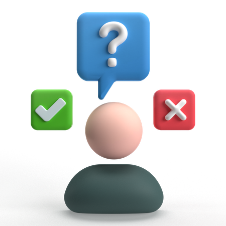 決める 3D Icon