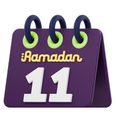 Décimo primeiro dia do calendário do Ramadã Celebração do Ramadã  3D Icon