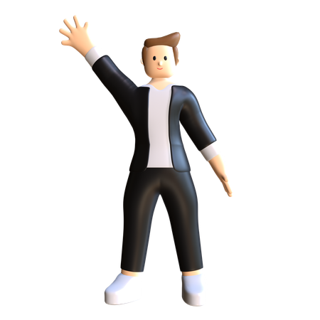 Di hola personaje  3D Illustration