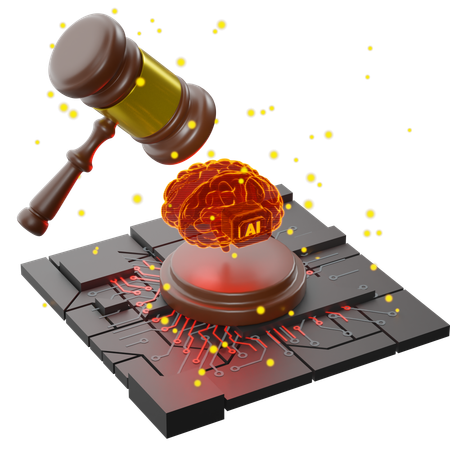 Decisão do Gavel contra violação de direitos autorais  3D Icon