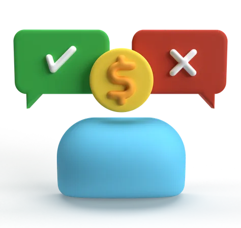 Decisión financiera  3D Icon