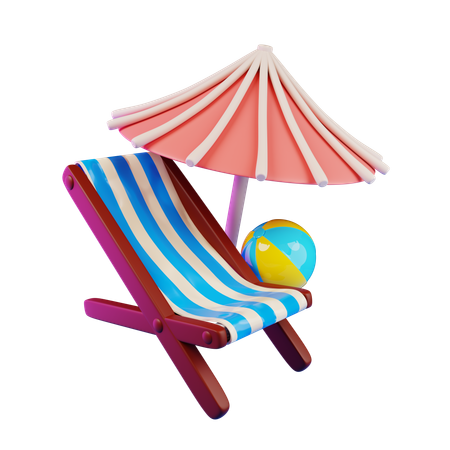 Deck Chair  3D Icon