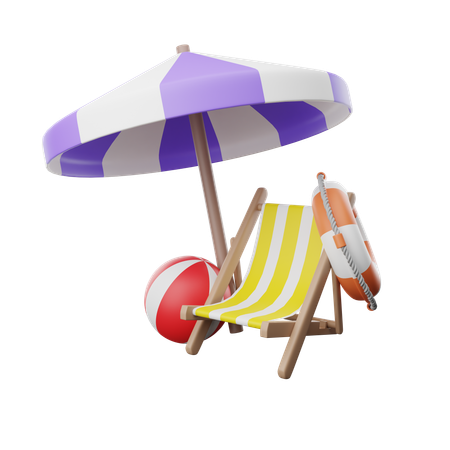 Deck Chair  3D Icon